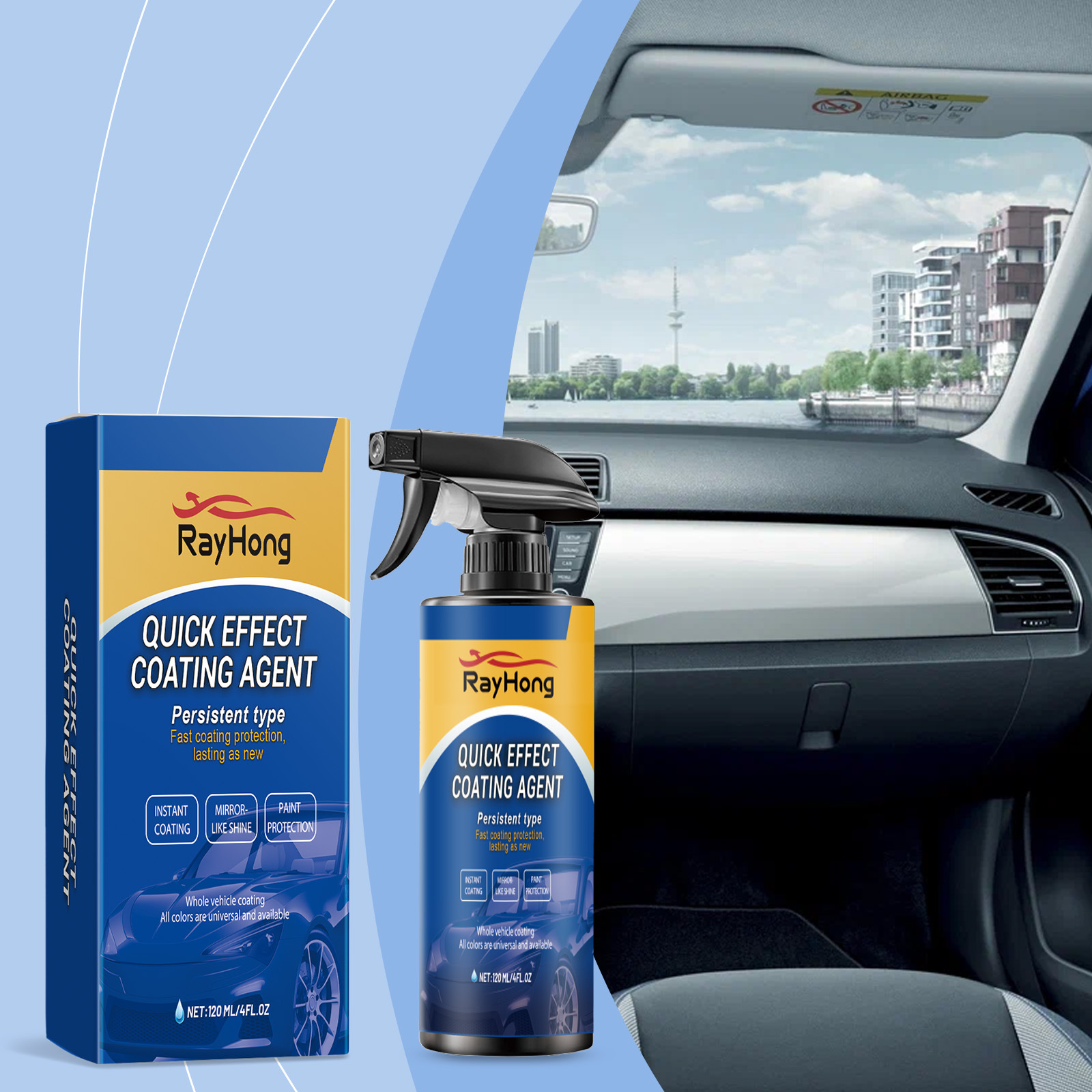 Car Wax Ceramic Coating - สเปรย์เคลือบเซรามิกสำหรับรถยนต์ นาโนไฮโดรโฟบิก ป้องกันรอยขีดข่วน ล้างรถแบบไม่ใช้น้ำ แว็กซ์ขัดเงารถยนต์ ฟื้นฟูสภาพ
