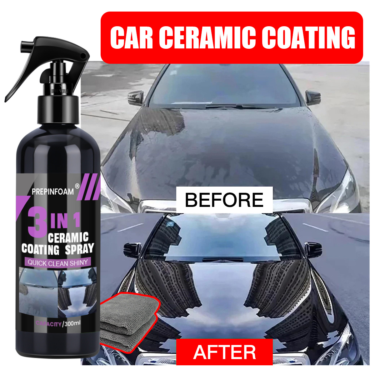 สเปรย์ทำความสะอาดรถยนต์ ขจัดคร - Car Wax Ceramic Coating บทวิจารณ์และราคา